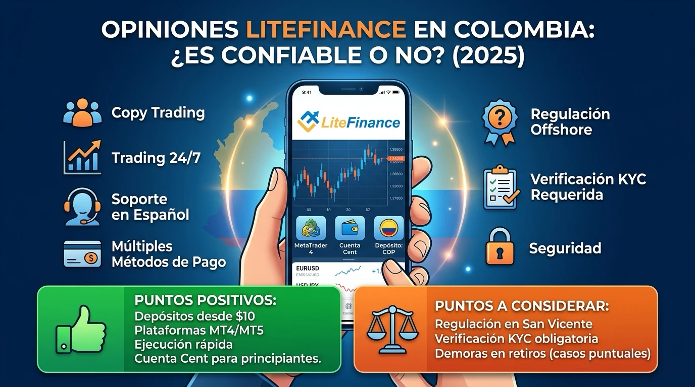 LiteFinance en Colombia- ¿Es confiable? Opinión honesta desde Latinoamérica